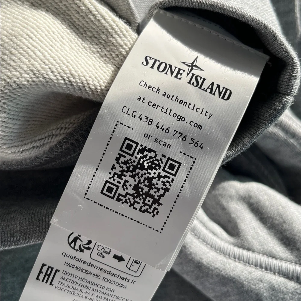 Stone Island Felpa 1/4 zip Knit 3XL New Mock neck sweatshirt Gray Mens 3X NWT - Picture 11 of 11